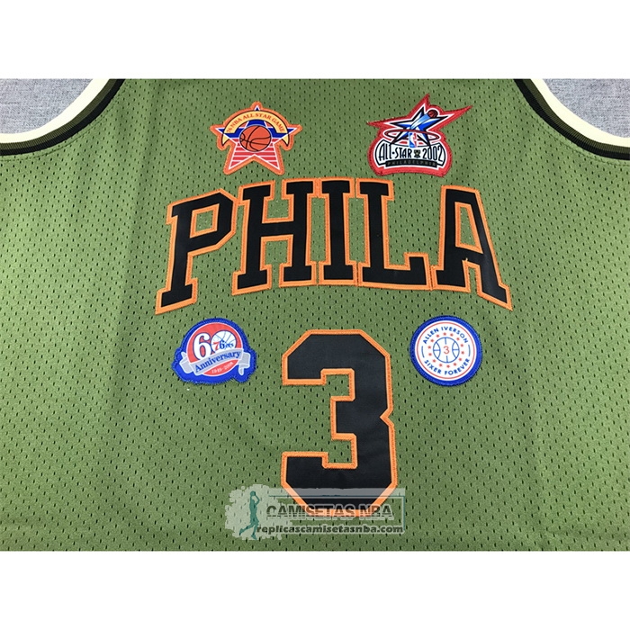 Camiseta Philadelphia 76ers Allen Iverson NO 3 Mitchell & Ness 1996-97 Verde